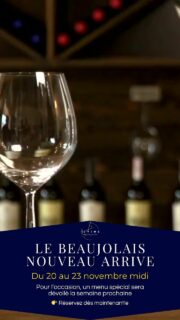 À l’occasion du Beaujolais Nouveau, Le 10Vins Restaurant vous invite à vivre une expérience gourmande et conviviale 🍷
Du jeudi 20 au dimanche 23 novembre midi, découvrez un menu de saison imaginé spécialement pour l’événement.

Au programme :
🍇 Dégustation du Beaujolais Nouveau
🍷 Accords mets-vins pensés avec soin
✨ Une atmosphère chaleureuse et raffinée au cœur de Chanteloup-en-Brie

Le menu sera dévoilé au cours de la semaine prochaine, mais les réservations sont déjà ouvertes.
Une belle occasion de célébrer la tradition et le plaisir des bonnes tables.

📅 Du 20 au 23 novembre (midi uniquement le 23)
👉 Pour toute information ou réservation, lien en bio

#beaujolaisnouveau #accordmetsvins #le10vinsrestaurant #vinfrançais #dégustation #semigastronomique
#chanteloupenbrie #winelovers🍷