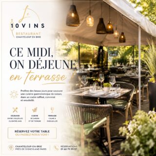 ☀️ Ce midi, on déjeune en terrasse ! 🍽️
Profitez des beaux jours pour venir savourer votre déjeuner au soleil, dans une ambiance conviviale et gourmande. 🌿
Notre terrasse vous attend ce midi !
Que ce soit pour une pause déjeuner, un repas entre collègues ou un moment sympa entre amis, installez-vous et profitez. 🥂
📍 Réservez votre table ou passez nous voir !
📍 Chanteloup-en-Brie, près de Disneyland Paris
📞 Réservations : 01 60 79 99 57
#chanteloupenbrie #gastronomiefrancaise #parisrestaurant #luxurydining #disneylandparís